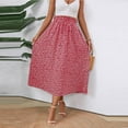 thumbnail image 6 of Red Womens Boho Maxi Long Midi Knee Length Floral Graphic Loose Fit Skirt for Ladies Spandex Brunch Skirt 2025 Clothes L, 6 of 9