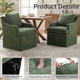 thumbnail image 3 of Usaint Upholstered Dining Chairs, Modern Kitchen Chairs Dinner Chairs with 4 Casters, Chenille Armchair for Bedroom Reading Room Living Room,Green, 3 of 14