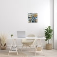 thumbnail image 2 of Abstract Blue Grey Yellow Distortion Busy Shape Arrangement Abstract Framed Art Print Wall Art, 17x17, 2 of 7