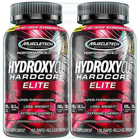 Hydroxycut Hardcore Elite Weight Loss Supplement Designed for Hardcore Weight Loss Energy & Enhanced Focus 100 Servings (200 Pills)