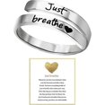 thumbnail image 1 of Just Breathe Ring for Women, Adjustable Heart Ring, Stainless Steel Spiral Wrap Healing Rings, Inspirational & Heart felt Gift, 1 of 5