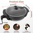 thumbnail image 4 of 6L Electric Hot Pot with Divider 1100W Dual Flavor Shabu Shabu Pot Nonstick with 5 Temperature Control for 3-6 People, 4 of 17
