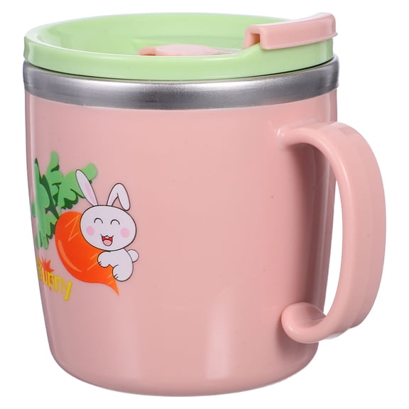 OUNONA Stainless Steel Straw Cup for Toddlers with Heat Insulation, Spill Proof and Design