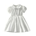 thumbnail image 2 of HAOTAGS Girls' Dress Drawstring Sleeveless Tank Dress Solid Color Casual Dress White Size 5 Years, 2 of 9