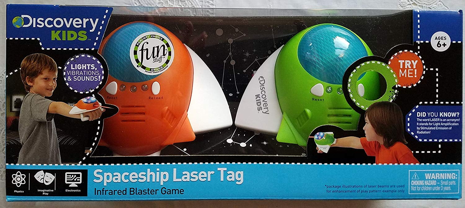 Spaceship Laser Tag 2 Player 2 Spacecraft Set Orange and Green - Parents' Choice Award
