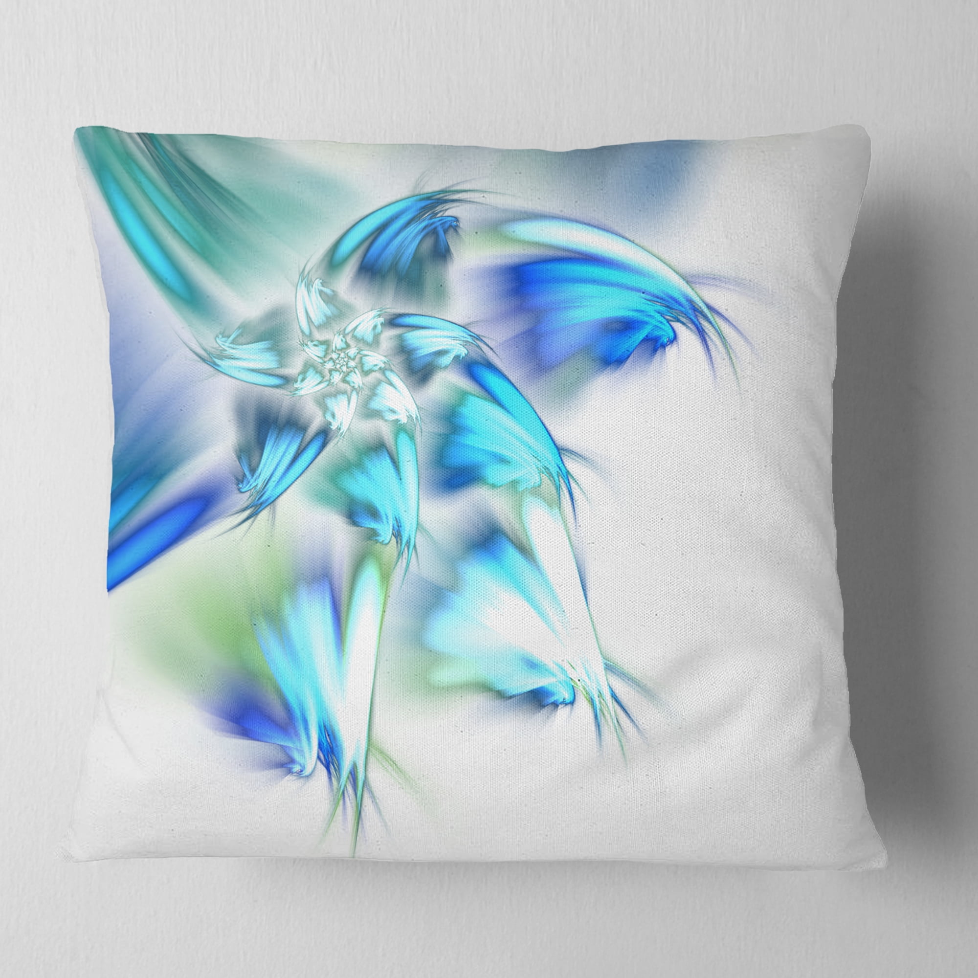 Designart 18" x 18" Blue Polyester Throw Pillow