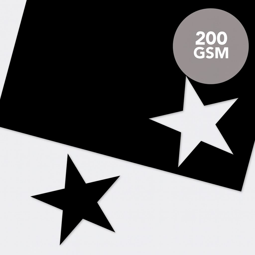 Roobee by Mara-Mi Black Cardstock Smooth Paper Stationery, 8.5" x 11," 200 GSM, 50 Count New
