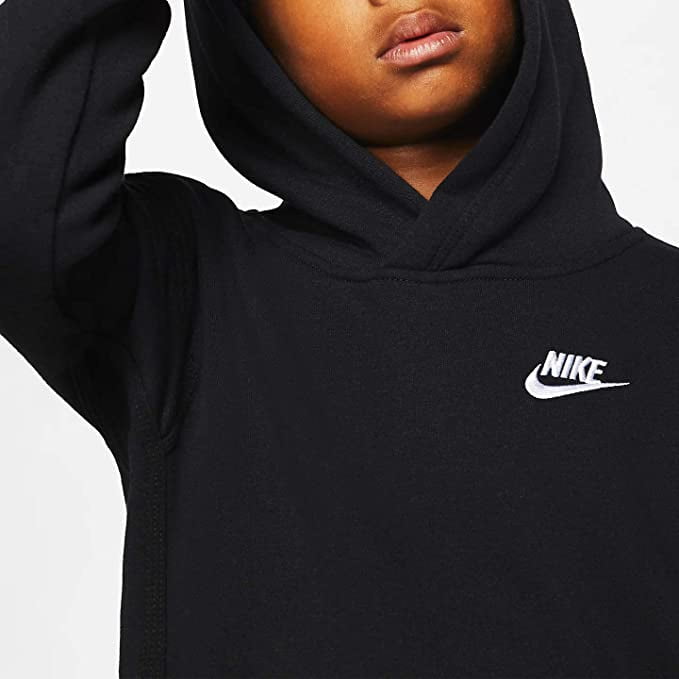 Nike BV3757-011: Boy's NSW Club Black/White Pullover Hoodie - Walmart.com