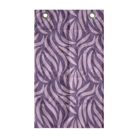 Abstract Hanging Pocket Organizer, Continuous Bicolour Style Tropical Jungle Pattern in Tones Print, Printed Polyester Storage Bag with Pockets, 21" x 31", Pale Pink Pale Purple