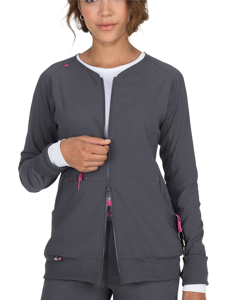 koi Designing Happiness koi lite women's clarity zip front solid