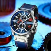 Curren Man Luxury Big Brand Leather Quartz Wristwatches With Chronograph New Fashion Trend Male Watches - Quartz Wristwatches