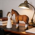 thumbnail image 4 of Horse Gifts for Girls Women - Girl Embraces Horses Figurine Gifts for Horse Lovers Women Sculpted Hand-Painted Resin Horses Stuff Cowgirl Equestrian Decor, 4 of 7