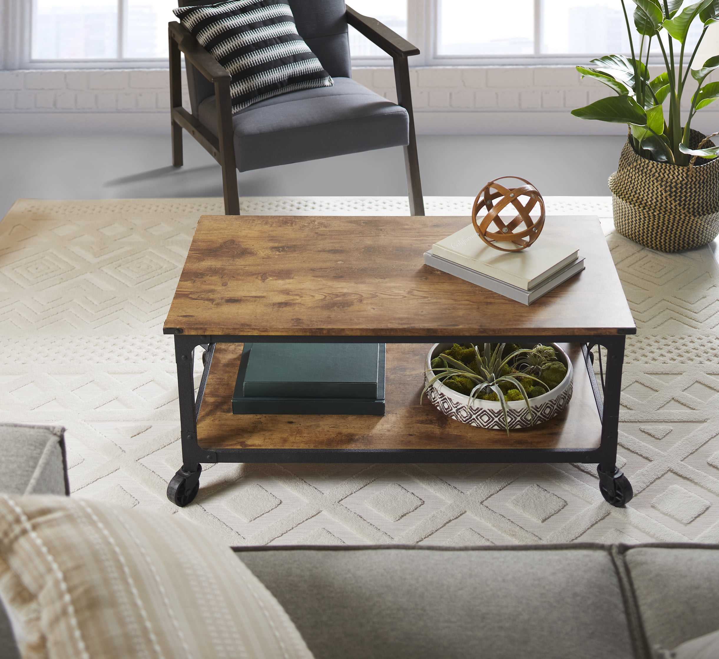 Better Homes Gardens Rustic Country Coffee Table Weathered Pine Finish Walmart Com Walmart Com