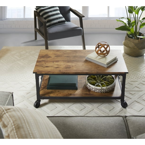 Better Homes Gardens Rustic Country, Small Coffee Table With Casters