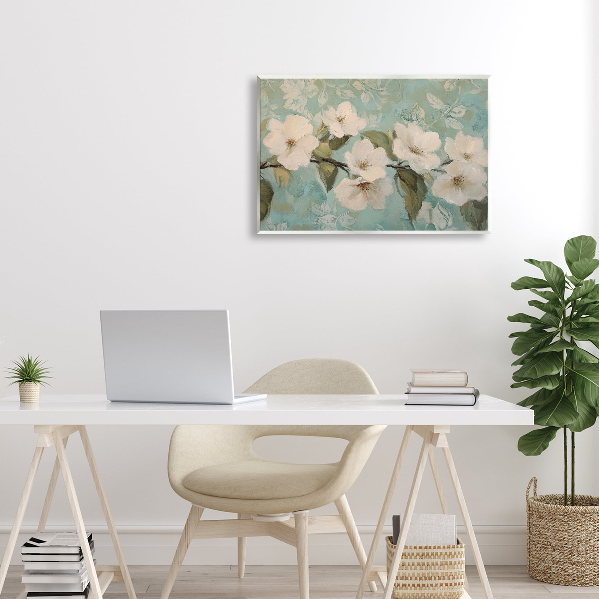 Stupell Industries Serene Flower Branch Blooms Wall Plaque Art, design by Petal Prints Design