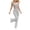 Gray, variant on MELDVDIB Womens Casual Outfits U-Neck Ribbed Backless Sleeveless Crop Tops High Waist Floral Leg Pants Matching 2 Piece Workout Set