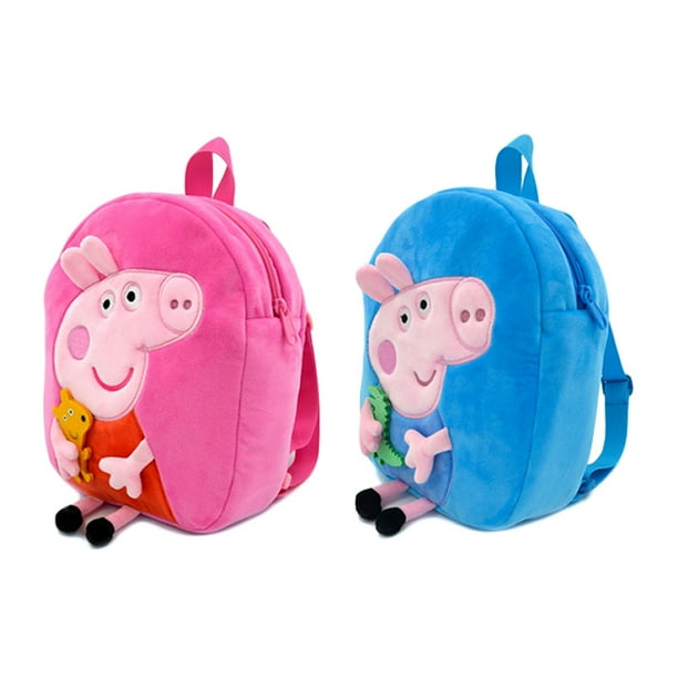 Mochila estereoscopica de Peppa Pig para ninos bolso cruzado de felpa monedero de Anime juguetes de George bolsillo redondo regalos