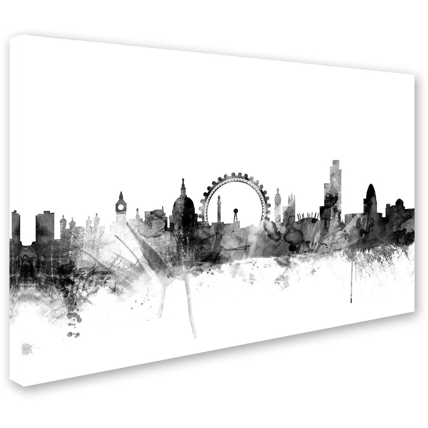 Trademark Fine Art "London England Skyline B&W 2" Canvas Art by Michael Tompsett