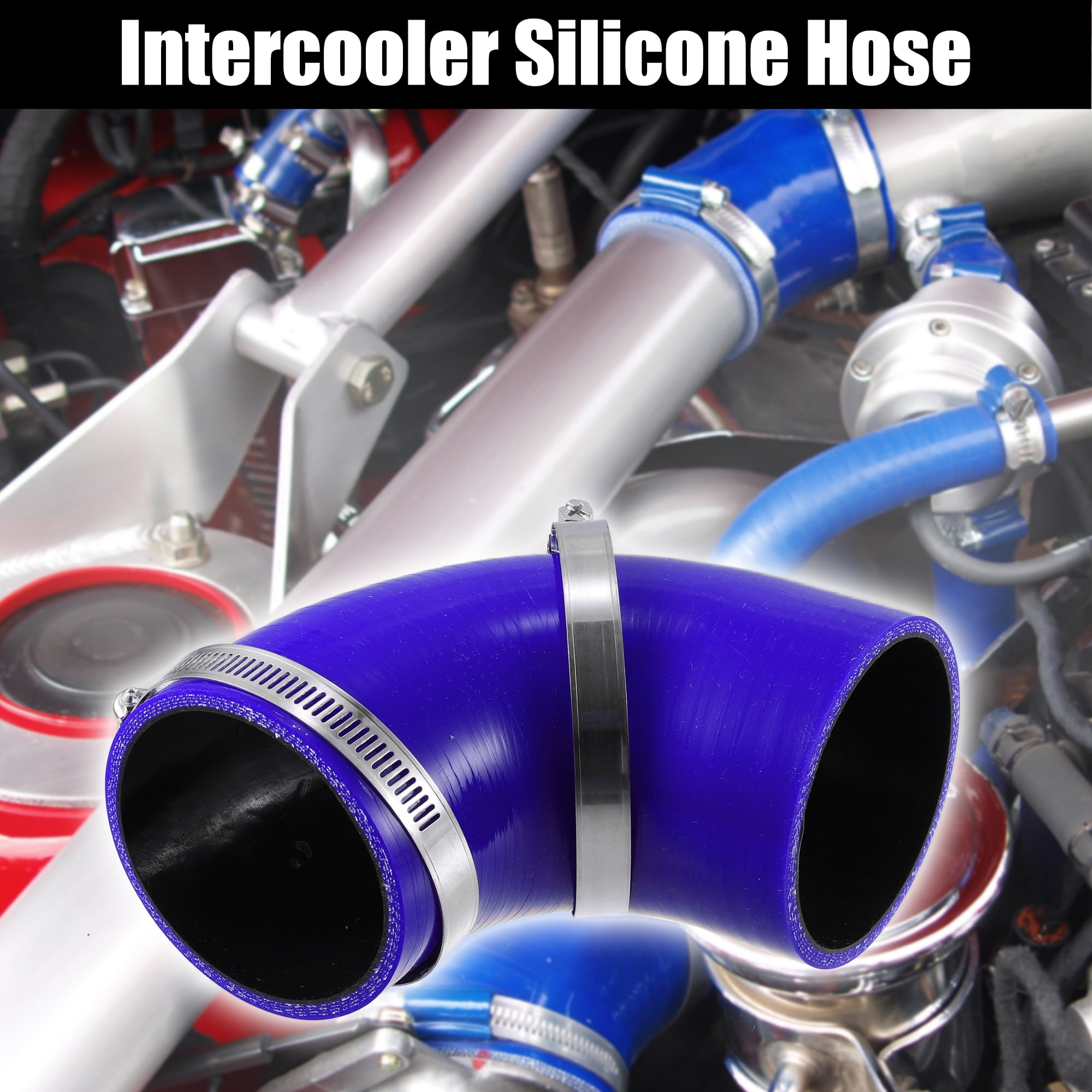Vehicle 76mm 3" ID 90 Degree Elbow Coupler Silicone Hose Intercooler Tube Blue - Walmart Supplies