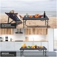 thumbnail image 4 of 4 - Ft Outdoor Folding Plastic Rectangle Table with Metal Frame and Handle, 300 - Lbs Capacity, Lightweight, Foldable, Waterproof, and Easy - to - Clean, Perfect for Picnics, Parties, and RVs (Black), 4 of 6