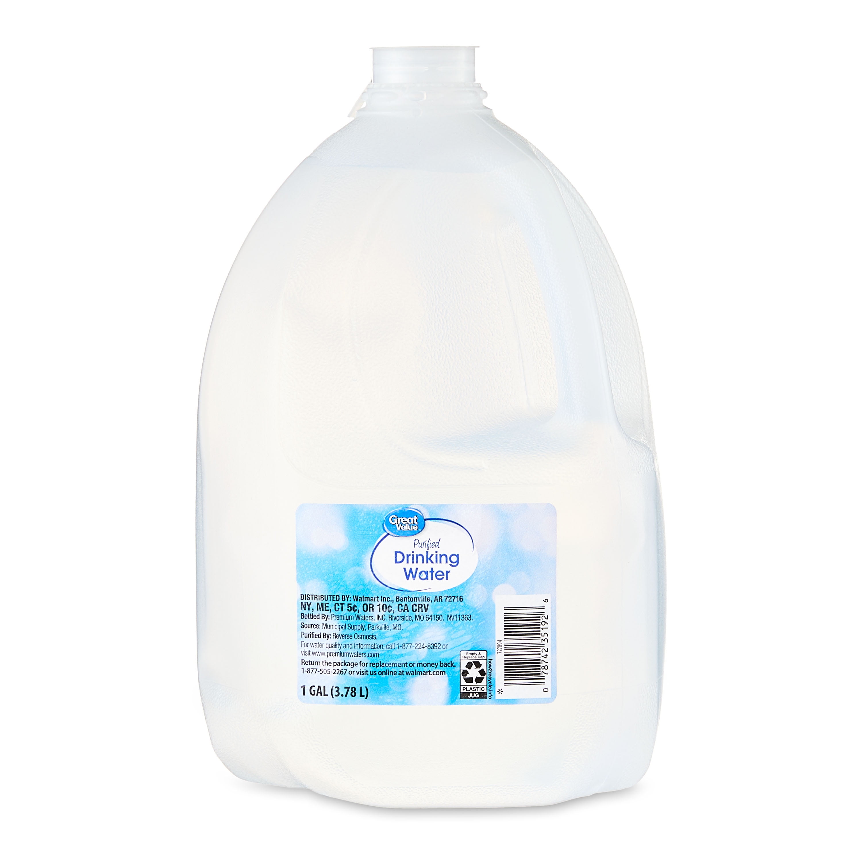 Great Value Purified Drinking Water, 1 Gallon