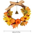 thumbnail image 4 of VogueV Plant Vine Fall Wreath 12In with Maple Leaves Pumpkin Berries, Diy Autumn Thanksgiving Halloween Door Wall Hanging, Natural Rattan Base Indoor Outdoor Decor, 1X Wreath, 4 of 7