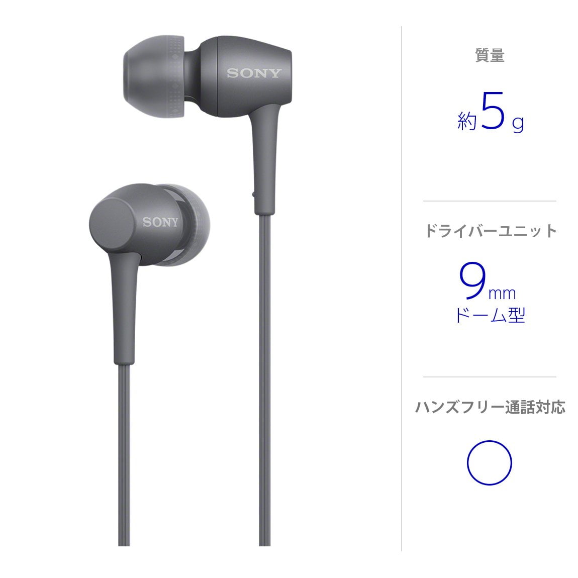 Sony earphone h.ear in 2 IER H500A High resolution compatible Canal type With remote control and microphone 2017 model Grayish black IER H500A B Walmart