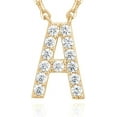 thumbnail image 3 of PAVOI 14K Yellow Gold Plated Cubic Zirconia Initial Necklace | Letter Necklaces for Women | A Initial, 3 of 5