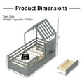 thumbnail image 2 of Twin Bed Frames, Playhouse Bed, Twin Size House Bed With 2 Storage Drawers, Guardrails, Roof and Window, Wooden Bed for Girls & Boys, No Box Spring Needed (Gray), 2 of 9