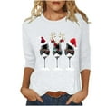 thumbnail image 2 of AGWOLF Crewneck Sweatshirts for Women Ugly Christmas Plus Size Long Sleeve Shirts Red Wine Glass Graphic Xmas Pullover, 2 of 5