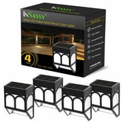 InSassy Solar Deck Lights, Led Outdoor Wireless Waterproof Wall Security Lighting for Deck, Fence, Patio, Front Door, Stair, Landscape, Yard and Driveway Path - Warm/Color Changing - 4 Pack