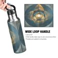 thumbnail image 4 of Water Bottles 20oz Straw Lid Wide Mouth Stainless Steel for School Sport Travel Abstract Clear Cerulean Geometric, 4 of 9