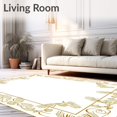 thumbnail image 2 of ODIKA 5' x 7' Machine Washable Non-Slip Area Rug, Baroque Feather High Traffic Rug, Gold, 650409, 2 of 7