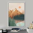 thumbnail image 2 of IDEA4WALL Framed Canvas Print Wall Art Pine Tree Forest Mountain Lake Reflection Nature Art Wilderness Illustrations Decorative Bohemian Multicolor Mid-Century Modern Print - 16"x24" White, 2 of 5