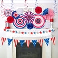 thumbnail image 1 of Decoraciones del Partido Patriótico del , rojo azul que cuelga los remolinos decoración para hogar, bandera americana/estrellas EE. Soledad Decoraciones del Día de la Independencia, 1 of 8