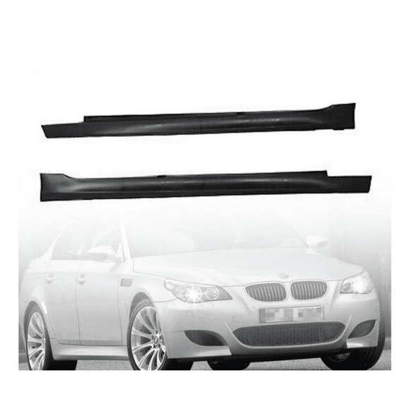 2PCS Left & Right Side Skirts Panels Extension Kit For 2004-2010 BMW E60 E61 5-Series M5 Style
