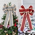 thumbnail image 2 of ZUARFY Plaid Bow Christmas Wreath Holiday DIY Crafts Door Bowknot Ornaments Decoration, 2 of 16