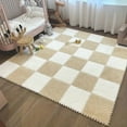 thumbnail image 2 of 4/12pcs Plush Puzzle Foam Floor Mat Soft Fluffy Interlocking Square Foam Tiles Area Rugs Carpet for Parlor Bedroom Decoration, 2 of 10