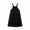 thumbnail image 3 of Women's Plus Size Overall Midi Dress, Casual Loose Sleeveless Button Strap Beach Dress, Summer Vacation Flowy Sundress for Curvy Women XL-5XL, 3 of 7