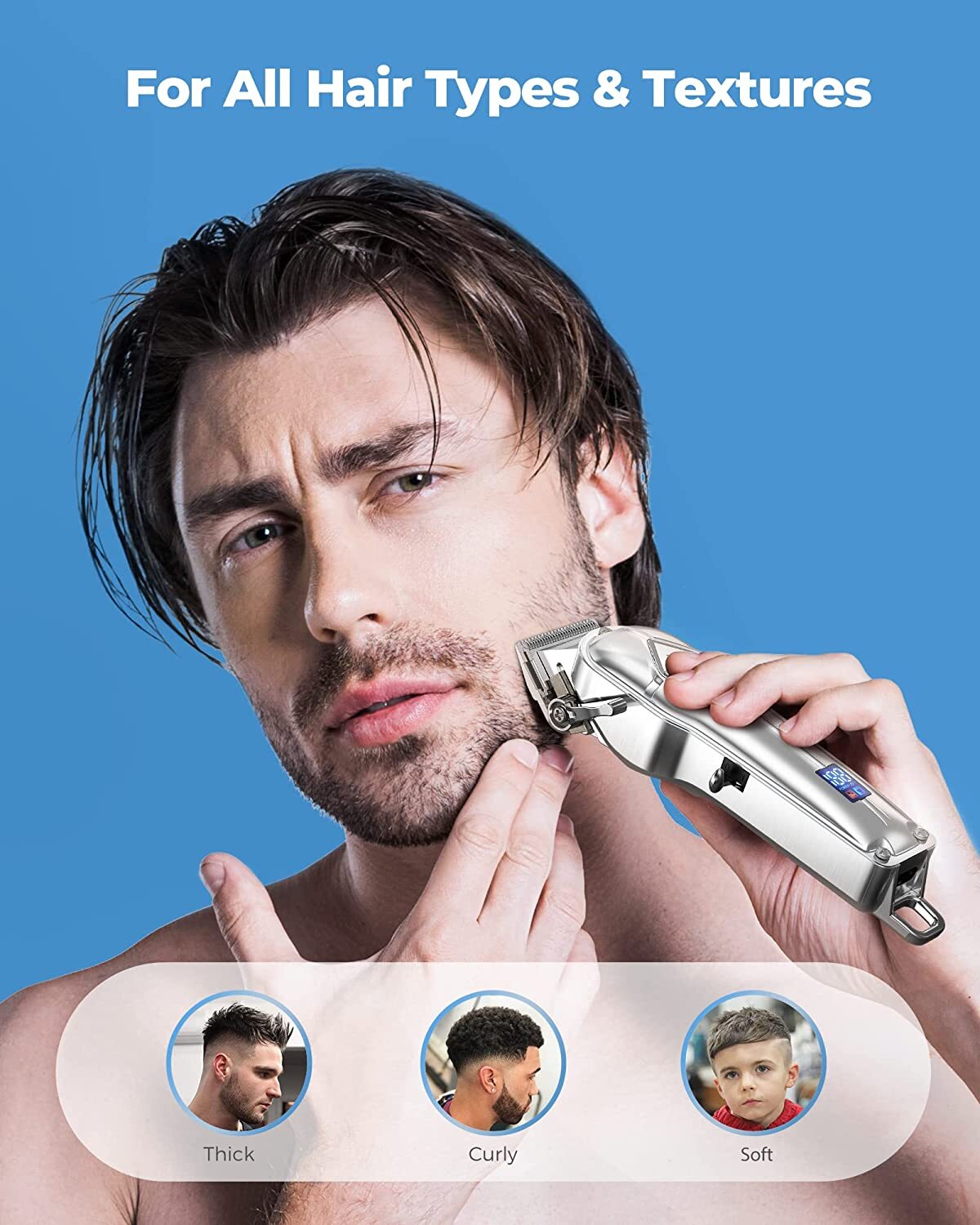 Wahl Clipper Lithium-Ion Cordless Haircutting Kit Rechargeable Grooming and Trimming Kit with 12 Guide Combs for Heads, Beard, ＆ All Body Grooming