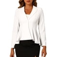 thumbnail image 1 of BLAZER PEPLUM CHIC INSPIRADOR PARA MUJER, BLAZER DE NEGOCIOS CASUAL CON UN SOLO BOTÓN, BLANCO M, 1 of 6