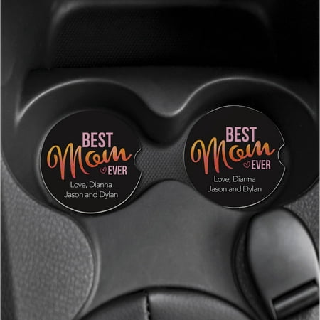 Best Mom Ever Set of 2 Personalized Car Coasters