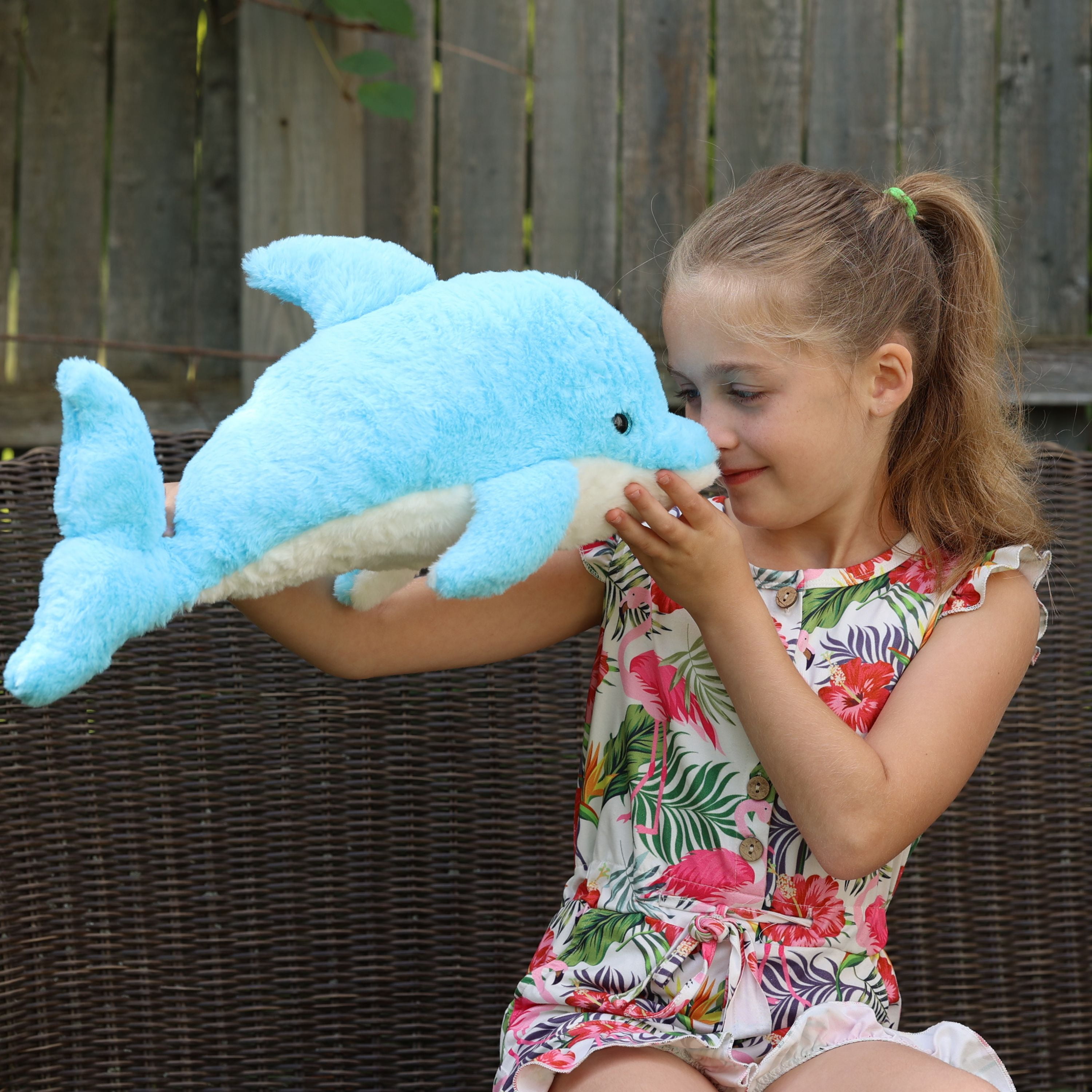 Tezituor 5Pcs Dolphin Stuffed Animal with 4 Babies 20.5'' Stuffed Dolphin Realistic Ocean Plush Toy