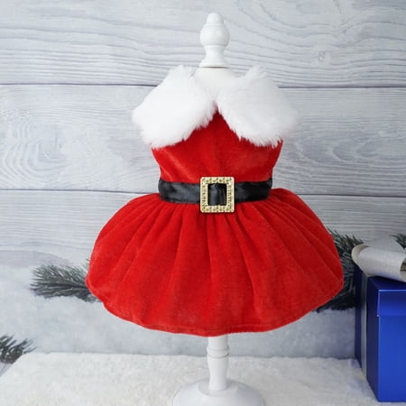 Classic Red Holiday Puppy Medium Dogs Photography Small Dogs Dress Up Dogs Clothes Cosplay Dog Dresses Christmas Supplies L A