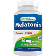 Best Naturals Melatonin 20mg 240 Tablets - Drug-Free Nighttime Sleep Aid - Non-GMO & Gluten Free