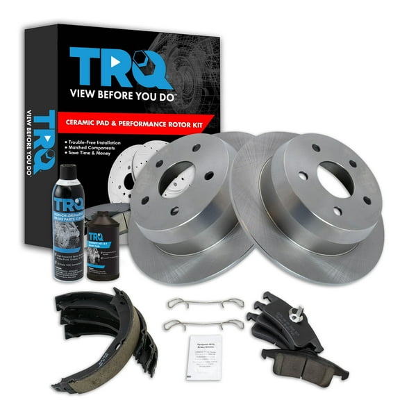 TRQ Rear Brake Pad & Rotor Kit BKA38446 Fits Select 1999-2004 Jeep Grand Cherokee