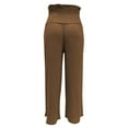 thumbnail image 6 of Womens Plus Size Pants High Waisted Wide Leg Trousers Loose Spring Fall Comfortable Stretchy Petite Casual Pants for Women Brown XL, 6 of 7