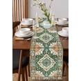 thumbnail image 4 of ERUNPONLY Green Orange Beige Boho Table Runner - 48 Inch Long Retro Ethnic Tribal Abstract Art Cotton and Linen Blended Dress Scarves Farmhouse Table Runner for Kitchen Dining, Coffee Table, 13"x48", 4 of 8