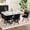 Black Braided Rope, variant on UZUGUL Gray Chairs & White Marble Grain Table 7-Piece Oval Kitchen Set, Space-Saving Chairs