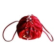 thumbnail image 1 of Mochila con cordón para pelota de gimnasia, de terciopelo suave con borlas, ligera para Rojo L, 1 of 9